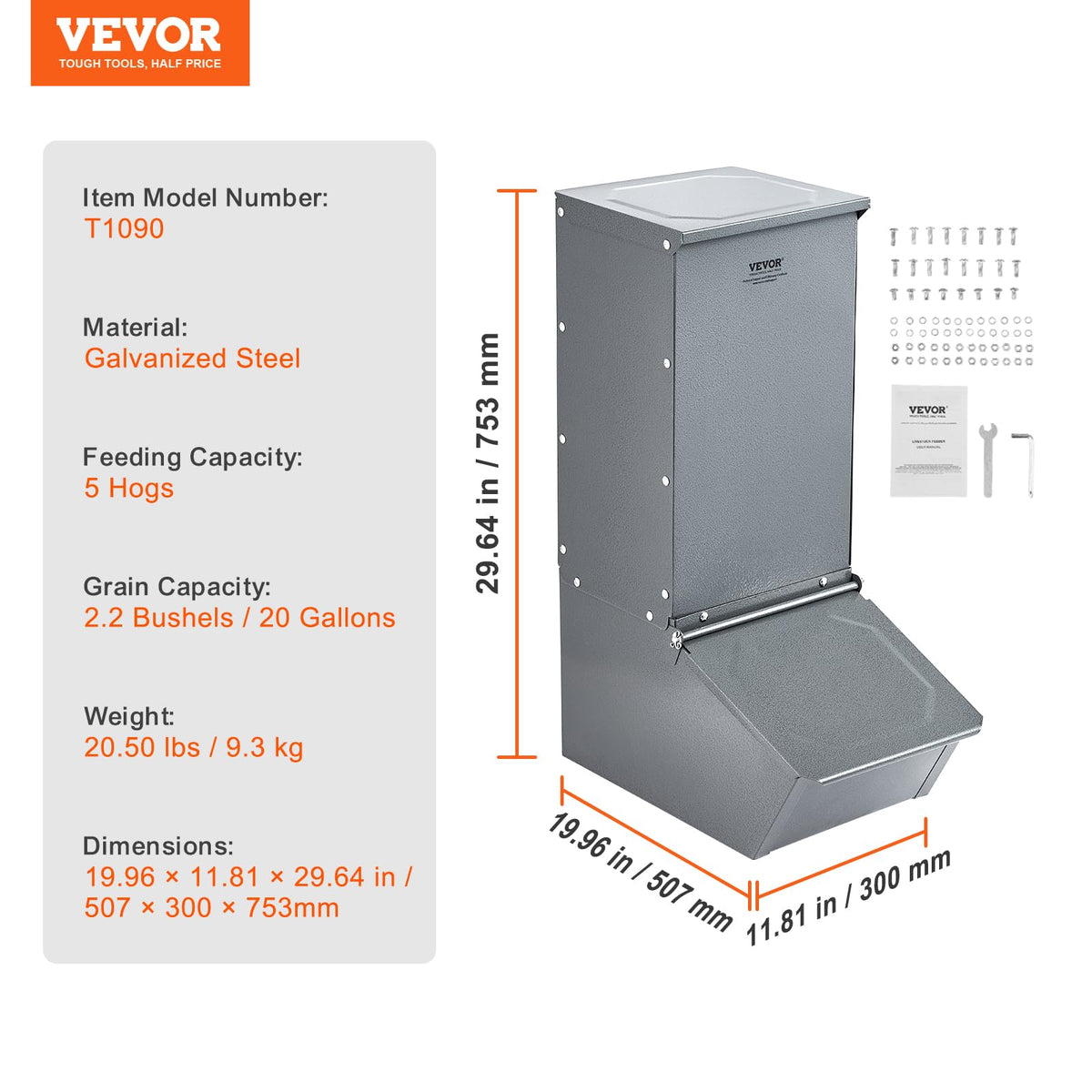 VEVOR hog feeder outdoor setup suitable for farm use