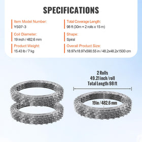 VEVOR galvanized coating provides corrosion resistance and long life.