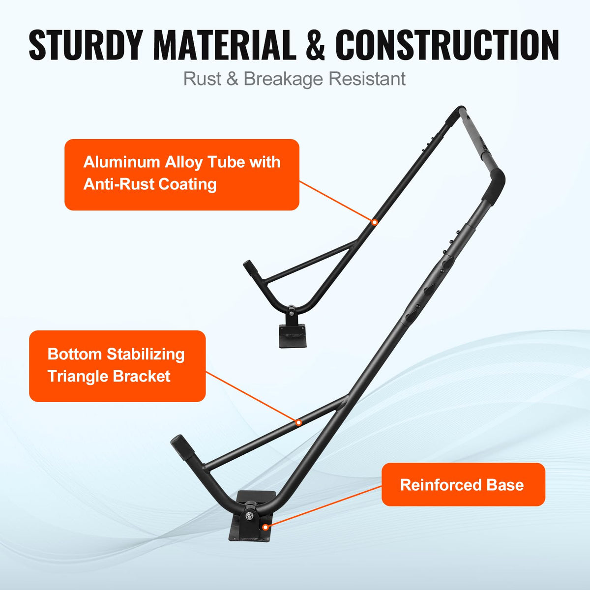 VEVOR anti-sharp-edge bracket protects skin and tub finish.