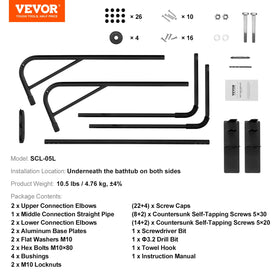 VEVOR durable-aluminum construction resists rust for long-lasting use.