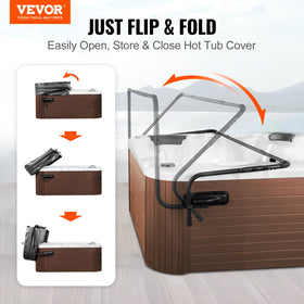 VEVOR hot tub cover lift side-mount demonstrates height-adjustable support