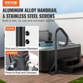 VEVOR hot tub handrail base uses a 4mm plate for enhanced stability.