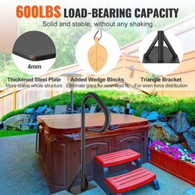 VEVOR 600 lbs load-bearing handrail with triangle bracket stays secure.