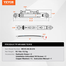 VEVOR top link delivers up to 3.5 tons push force for heavy tasks