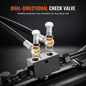 VEVOR top link stroke view illustrating 8-1/4 inch travel