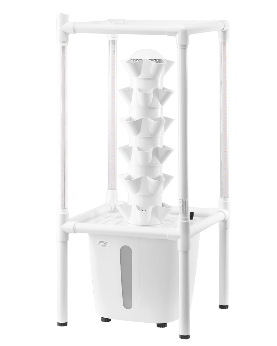 VEVOR hydroponic tower 6-tier compact for space-saving indoor gardening and fresh herbs.