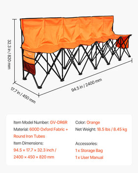 VEVOR bench ideal for sports, camping, and outdoor events