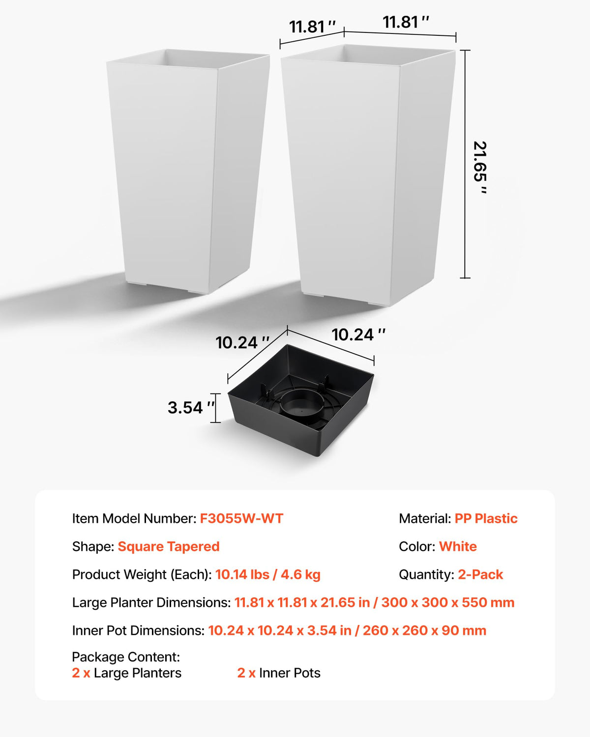 Indoor-outdoor plant container by VEVOR suitable for balcony or patio.