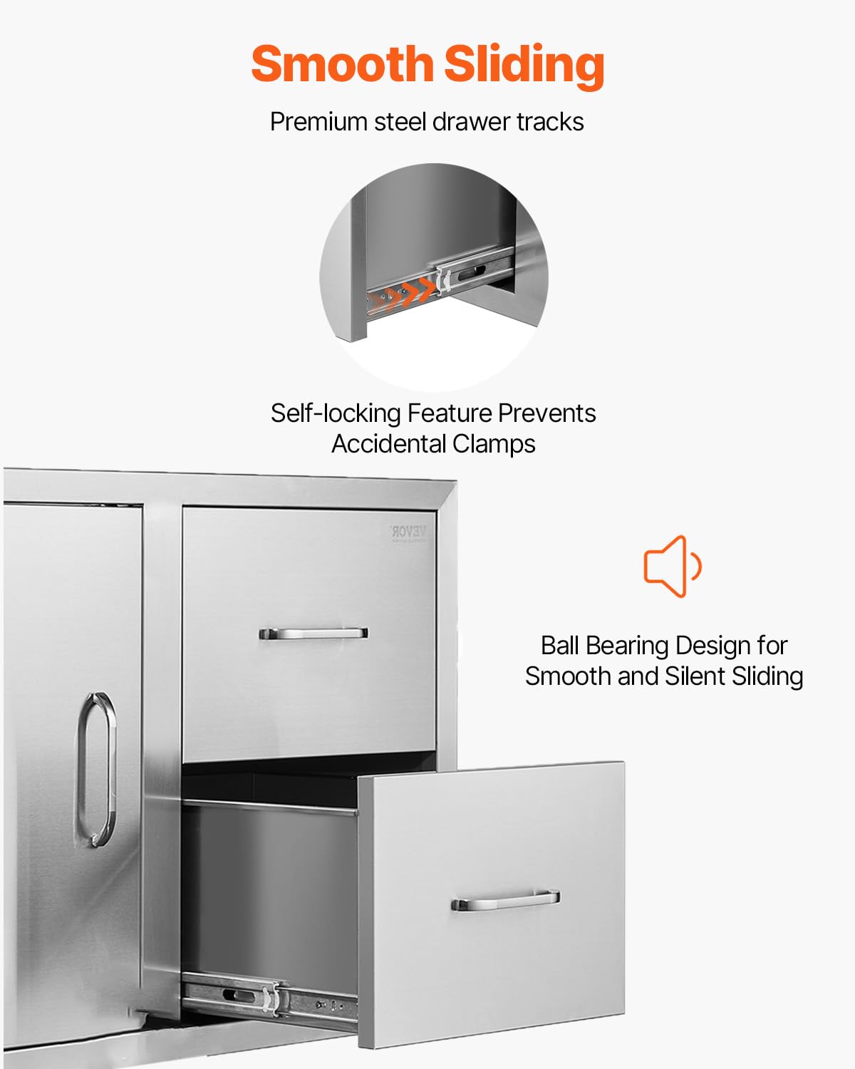 VEVOR integrated design with rounded corners reduces snagging