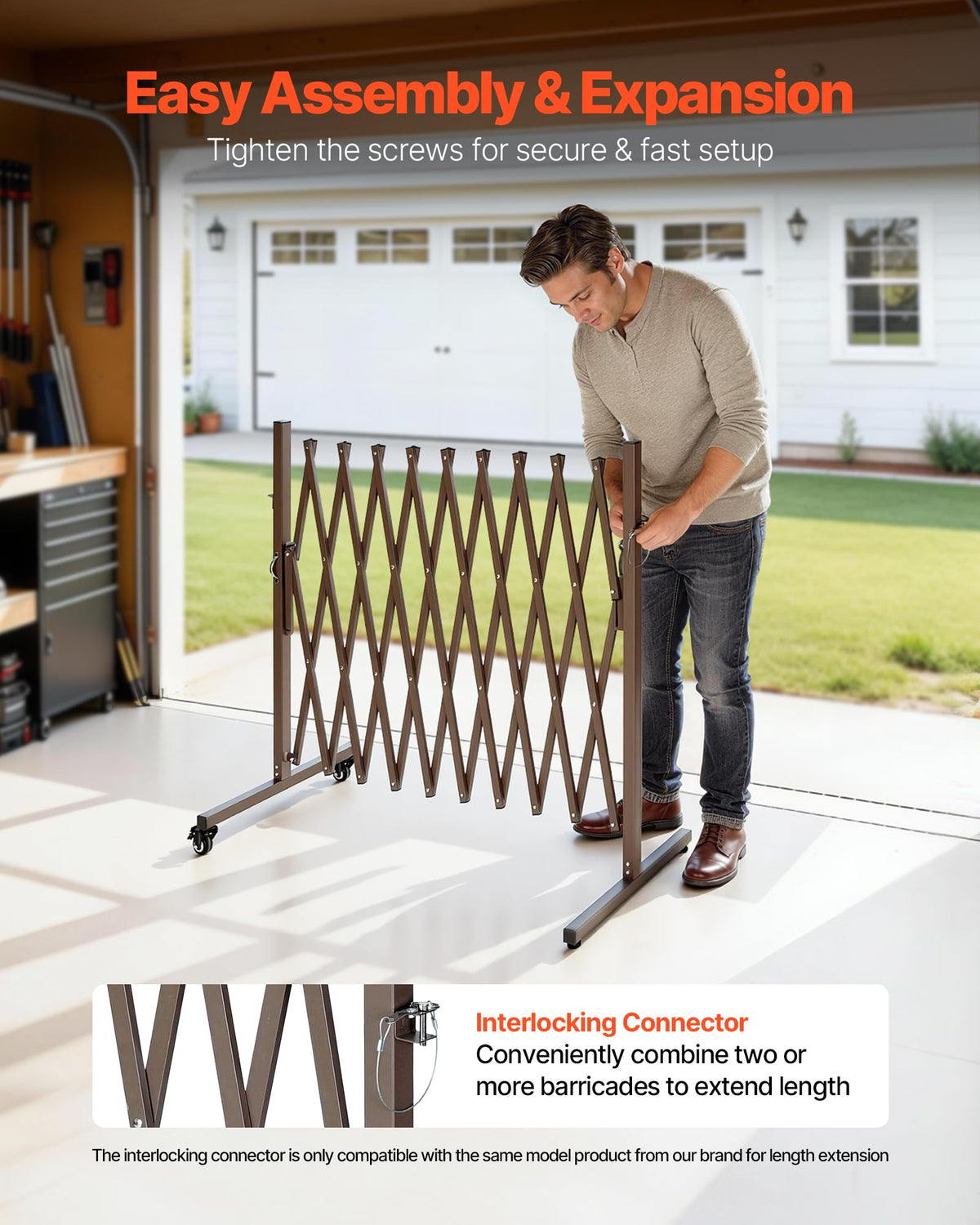 VEVOR Interlocking connector enables easy length extension with compatible units.