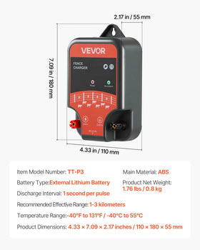 VEVOR IP65 waterproof design withstands harsh weather and rain.
