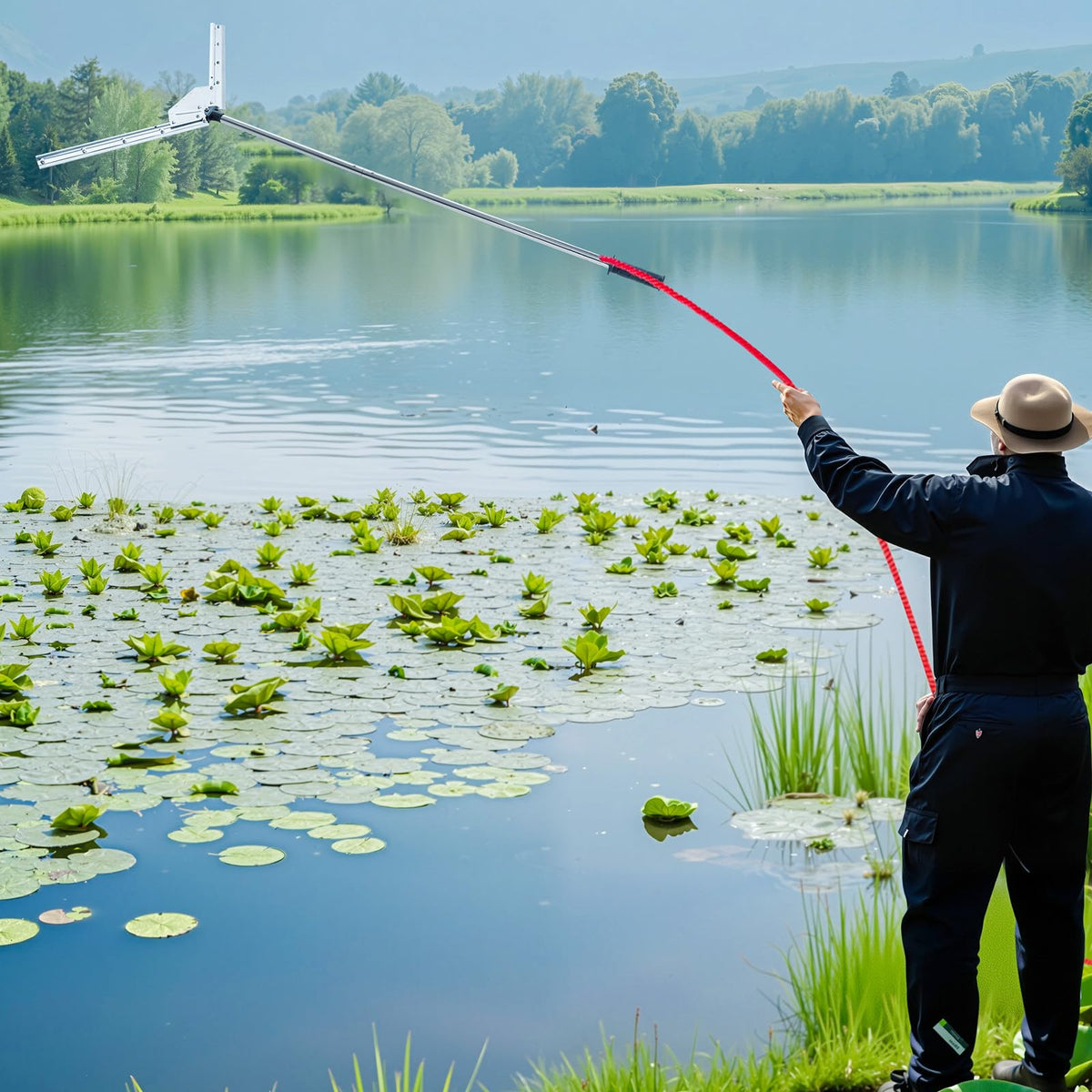 VEVOR Lake Weed Cutter in pond use near vegetation