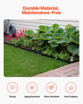 VEVOR 90-degree flexible edging enables sharp corners in lawns