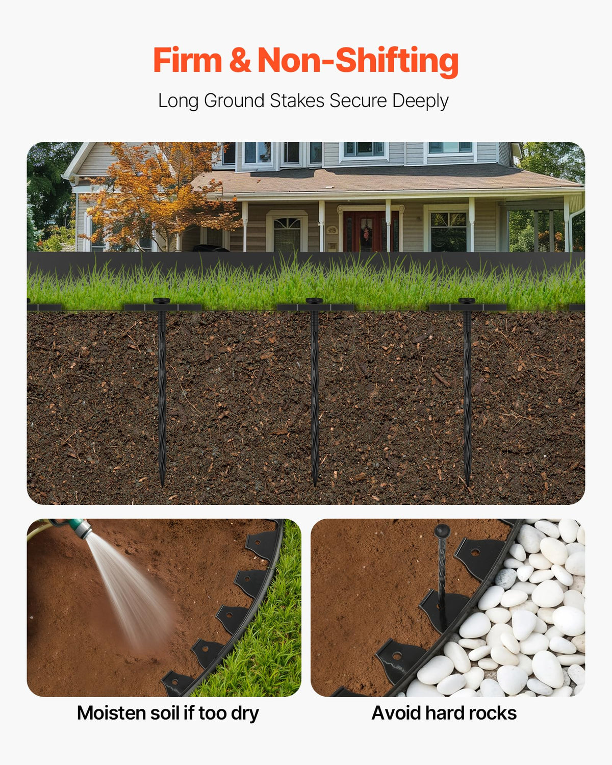VEVOR weather-resistant edging withstands sun, rain, and temperature swings