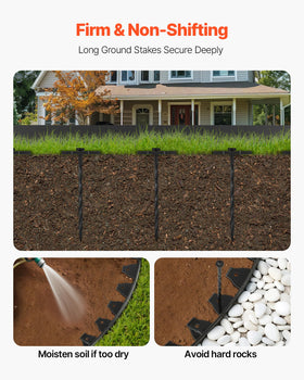 VEVOR weather-resistant edging withstands sun, rain, and temperature swings