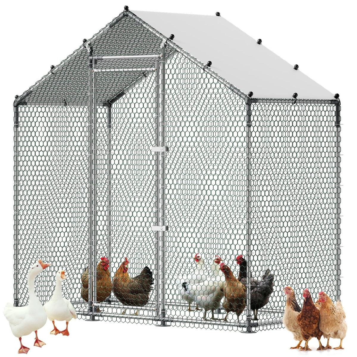 VEVOR large metal chicken coop walk-in entrance for easy access
