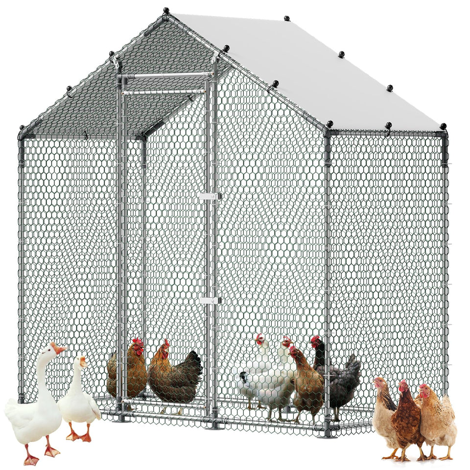 VEVOR large metal chicken coop walk-in entrance for easy access