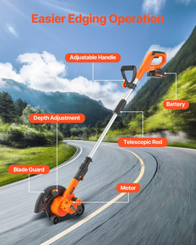 VEVOR Includes battery and charger for instant edging readiness.