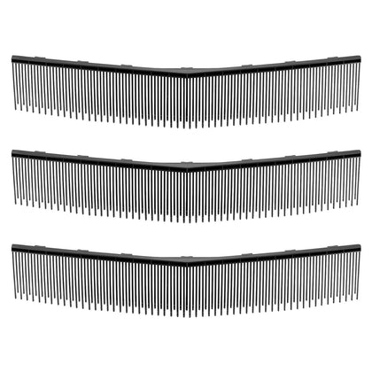 VEVOR 3-pack lawn sweeper brushes, front view, showing durable V-shaped bristles for deep debris pickup.