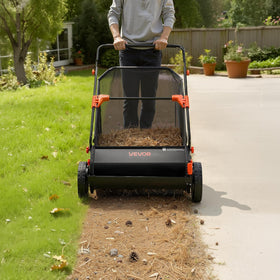 Quick-release installation reduces downtime between lawn-sweeping sessions.