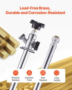 VEVOR lead-free brass valve resists corrosion for long life.