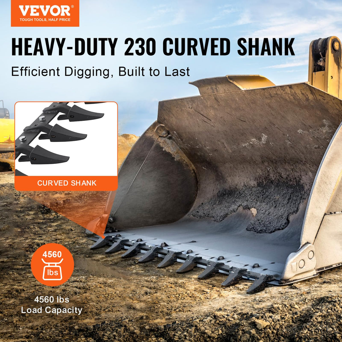 VEVOR loader bucket tooth bar bolt-on design ensures secure attachments