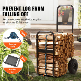 VEVOR Log Cart dimensions help plan storage and fit longer logs.