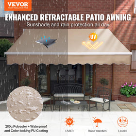 VEVOR 8x7ft extended canopy demonstrating ample sun protection