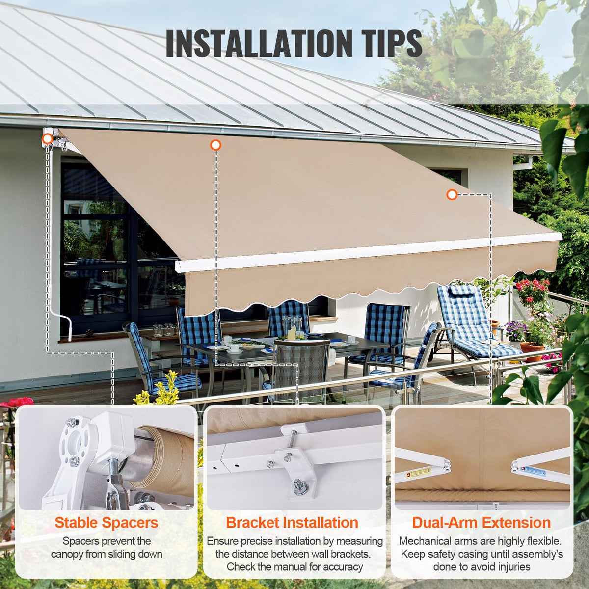 VEVOR waterproof PU coating emphasizes rain resistance and durability