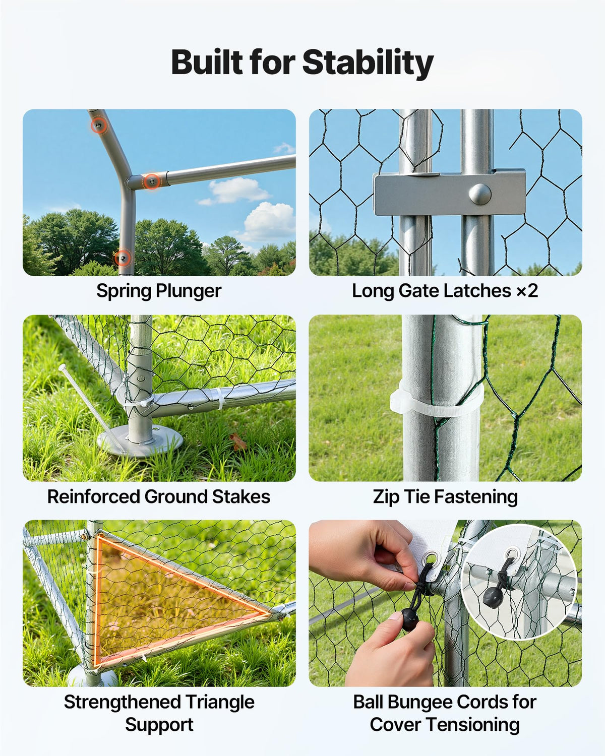 VEVOR versatile coop supports rabbits geese and other small animals outside.