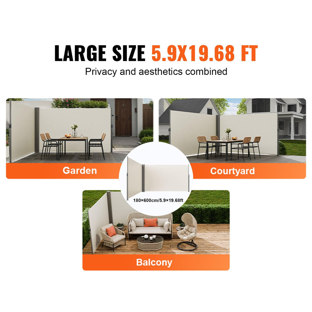 VEVOR multi-functional patio screen for privacy.