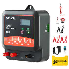 VEVOR multi-powered electric fence charger front view for farm use