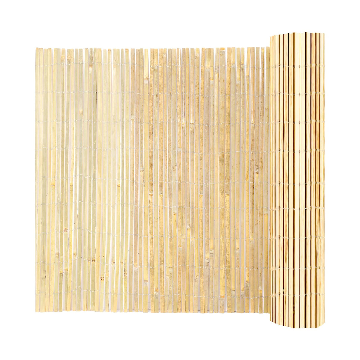 VEVOR natural bamboo privacy screen adds warmth while enhancing outdoor privacy and light airflow.