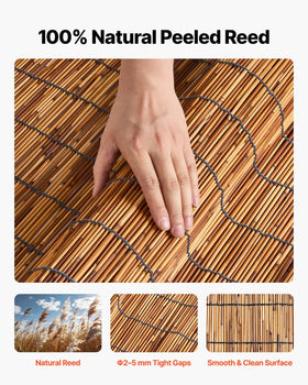 VEVOR reed fencing on balcony for privacy and soft sunlight in outdoor space