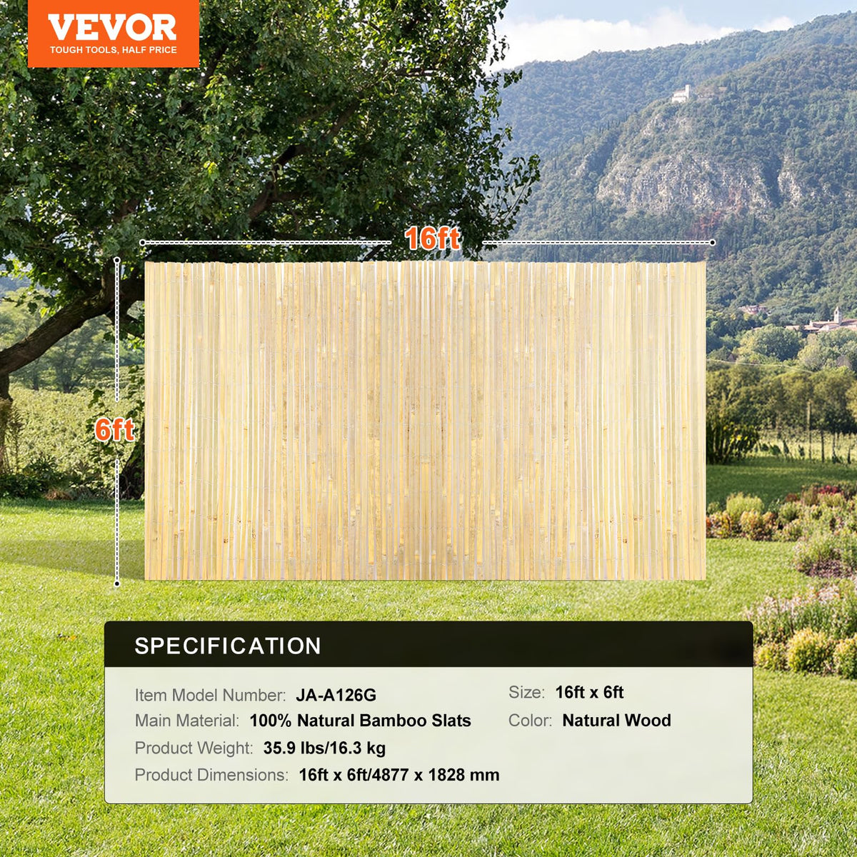 VEVOR natural slats include care tips like linseed oil for lasting appearance.