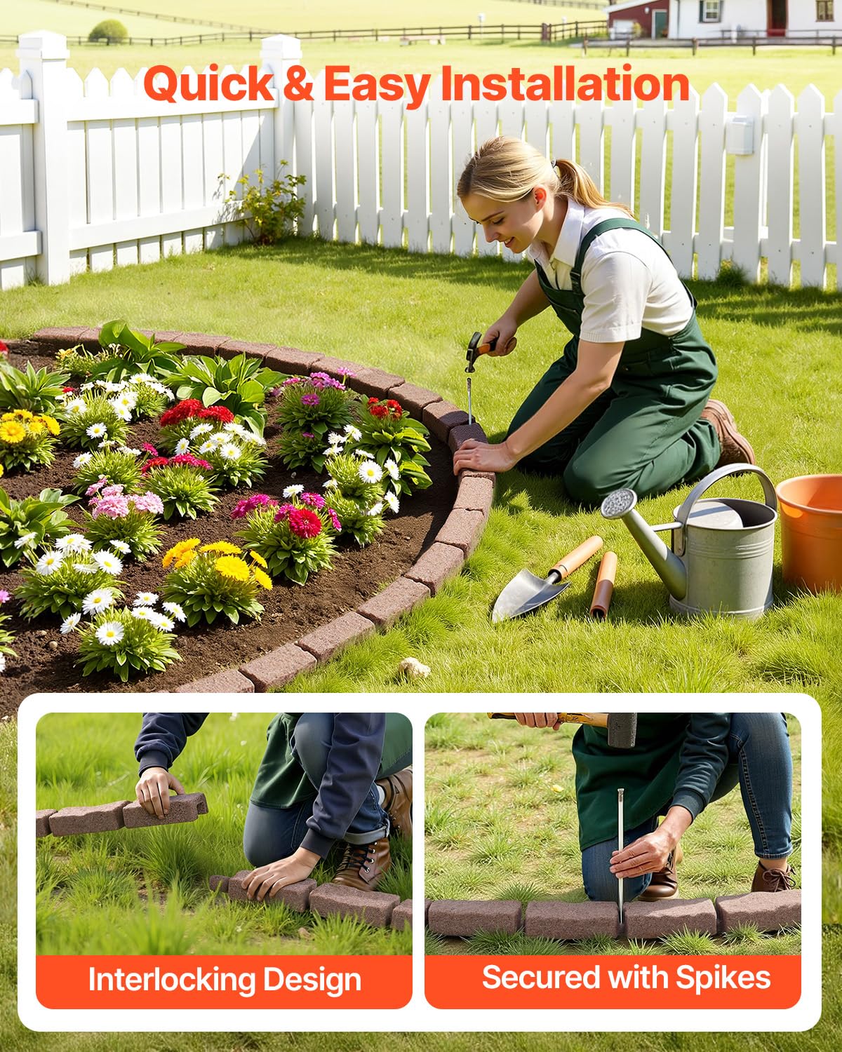 VEVOR no-dig border installation demonstrates quick setup and alignment