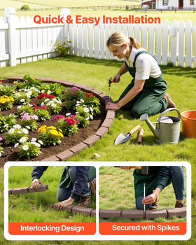 VEVOR no-dig border installation demonstrates quick setup and alignment