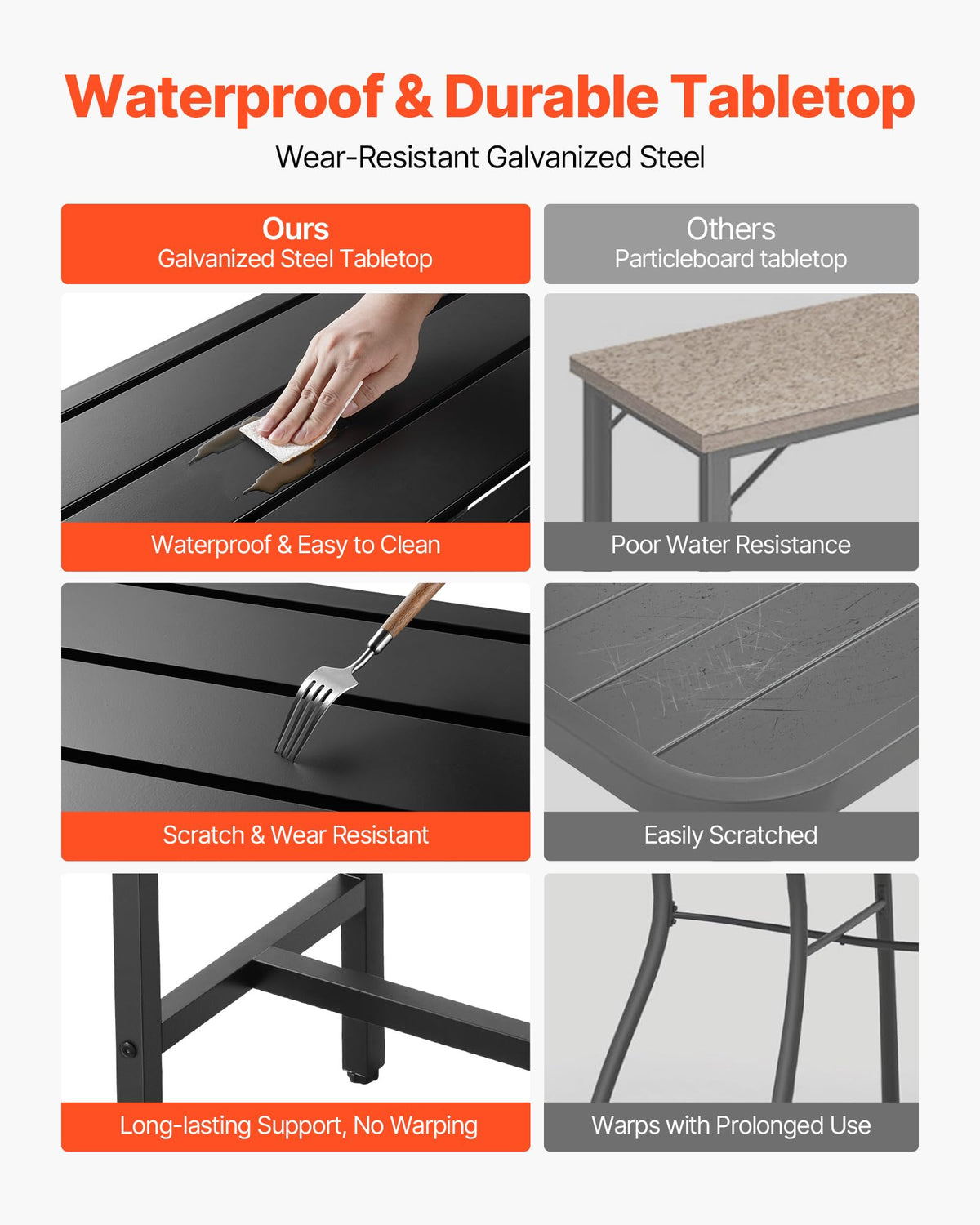 VEVOR outdoor bar table assembly demo with included hardware for quick setup