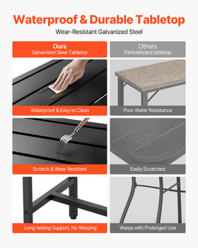 VEVOR outdoor bar table assembly demo with included hardware for quick setup