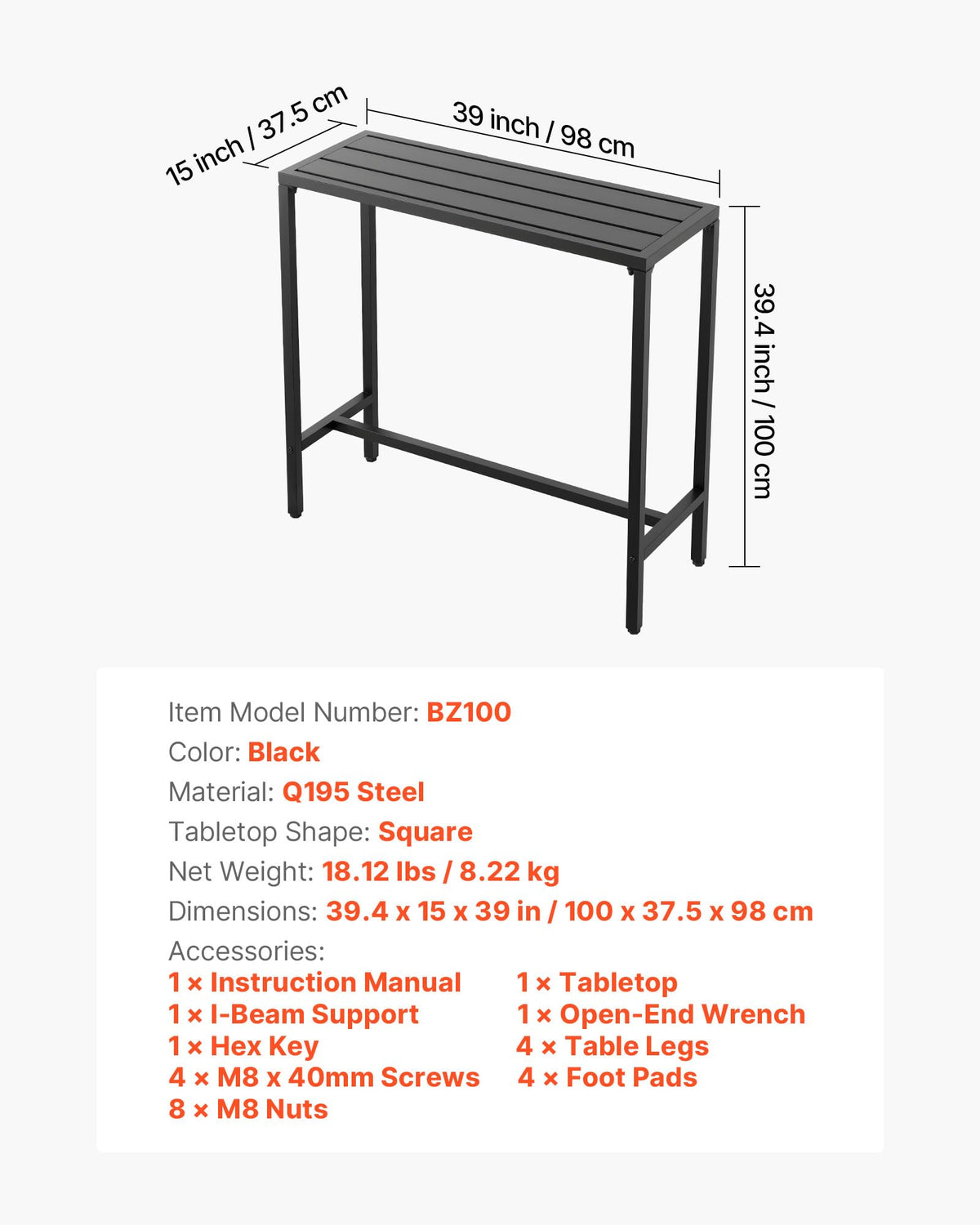 VEVOR outdoor bar table poolside scene showcasing waterproof top for outdoor use