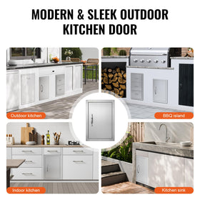 VEVOR Outdoor BBQ Kitchen Door embedded installation for clean exterior mounting