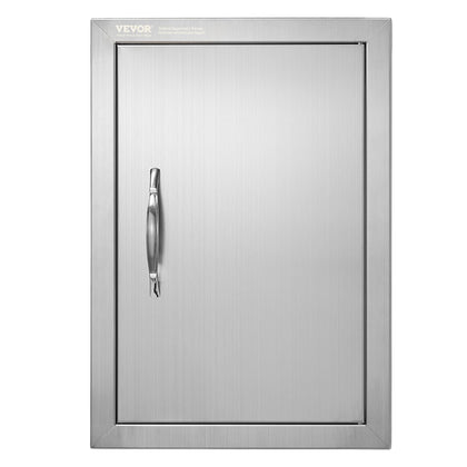 VEVOR Outdoor BBQ Kitchen Door front view showing weatherproof stainless steel construction