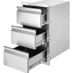 VEVOR Outdoor Kitchen Drawers with brushed stainless finish for durable grilling tool storage.
