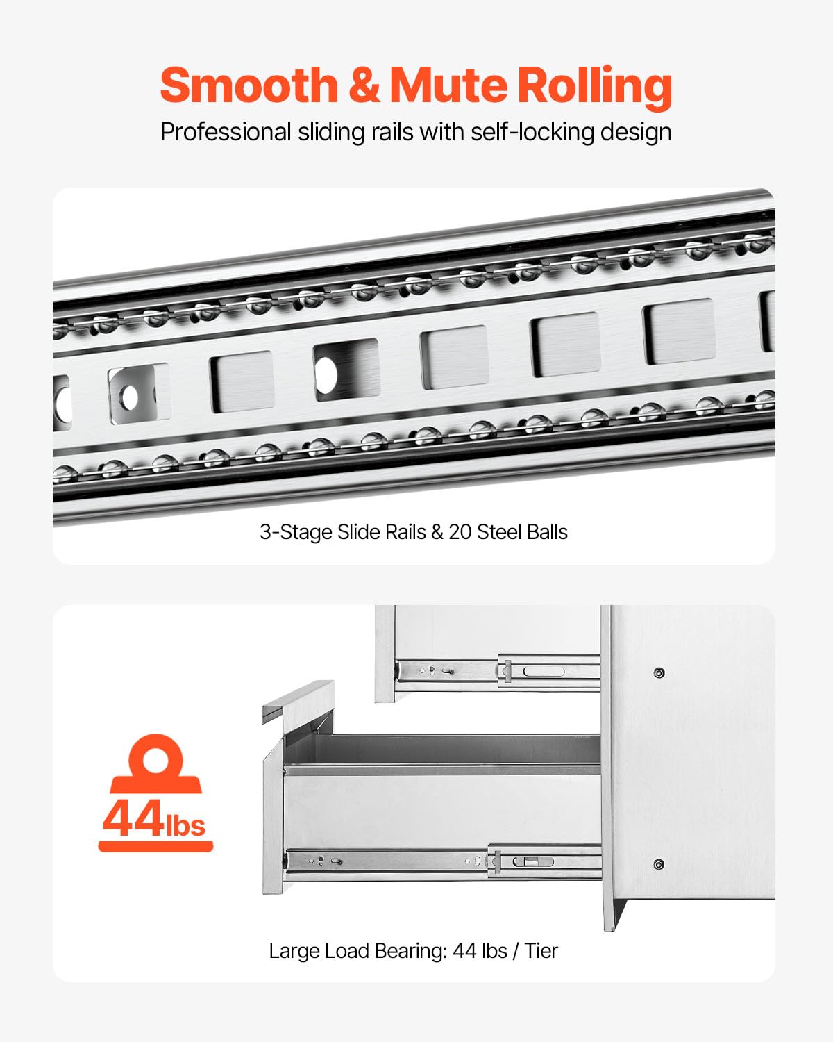 VEVOR Outdoor Kitchen Drawers with integrated handle for easy opening.