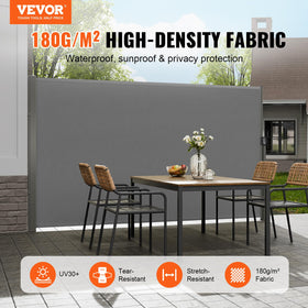 VEVOR outdoor privacy screen fabric offers UV30+ protection and weather resistance.