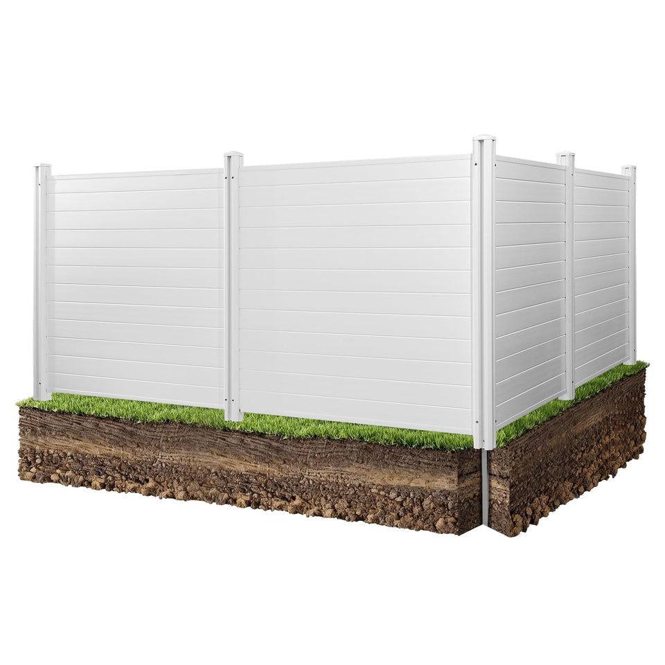 VEVOR Outdoor Privacy Screens front view concealing clutter and improving curb appeal