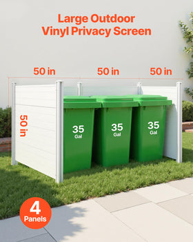 VEVOR Outdoor Privacy Screens side view showing tidy yard and privacy
