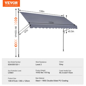 VEVOR outdoor sunshade with waterproof coating resists light rain