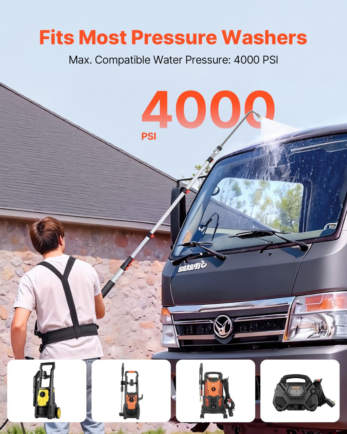 VEVOR padded shoulder straps and chest strap for comfortable wear