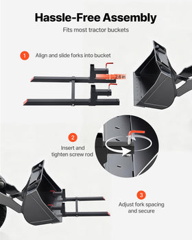 VEVOR pallet forks feature 3 mm tube walls for sturdy support